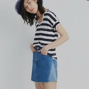 Madewell Rigid Denim A Line Mini Skirt Pieced Edition. Size 29